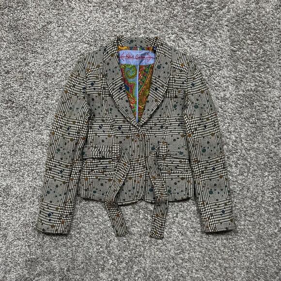 Robert Graham Wool Blazer Suit Jacket Herringbone Geometric Pattern Size 4 Women - Picture 10 of 10
